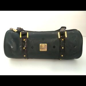 MCM papillon canvas leather straps